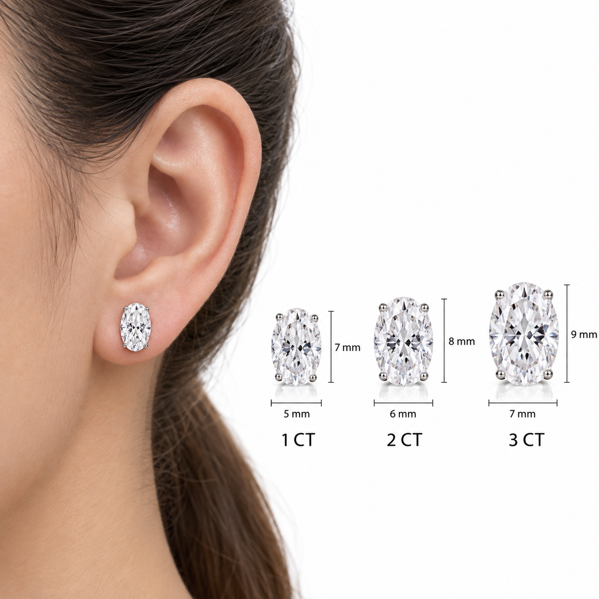 Oval-Cut Earrings