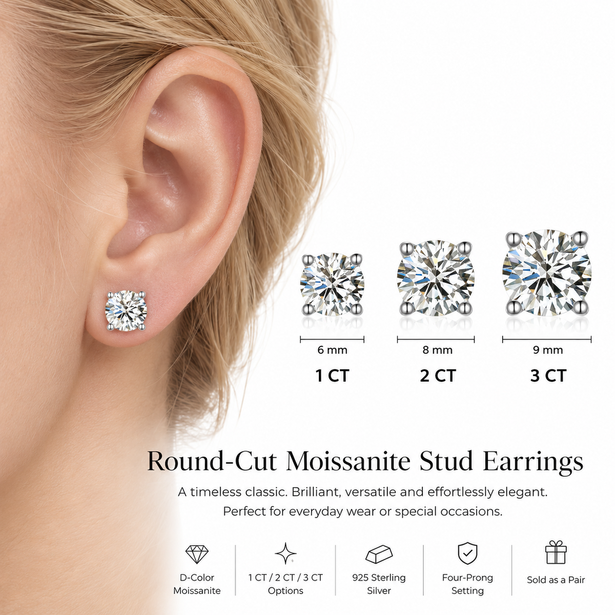 Round-Cut Earrings