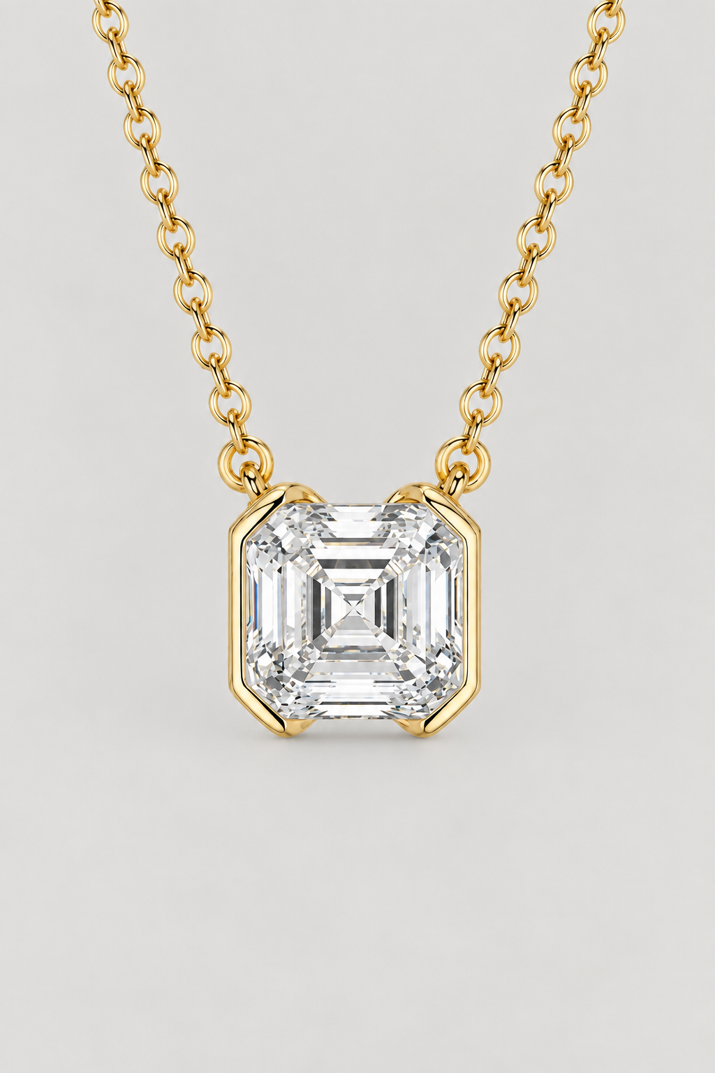 Asscher-Cut Pendant Necklace