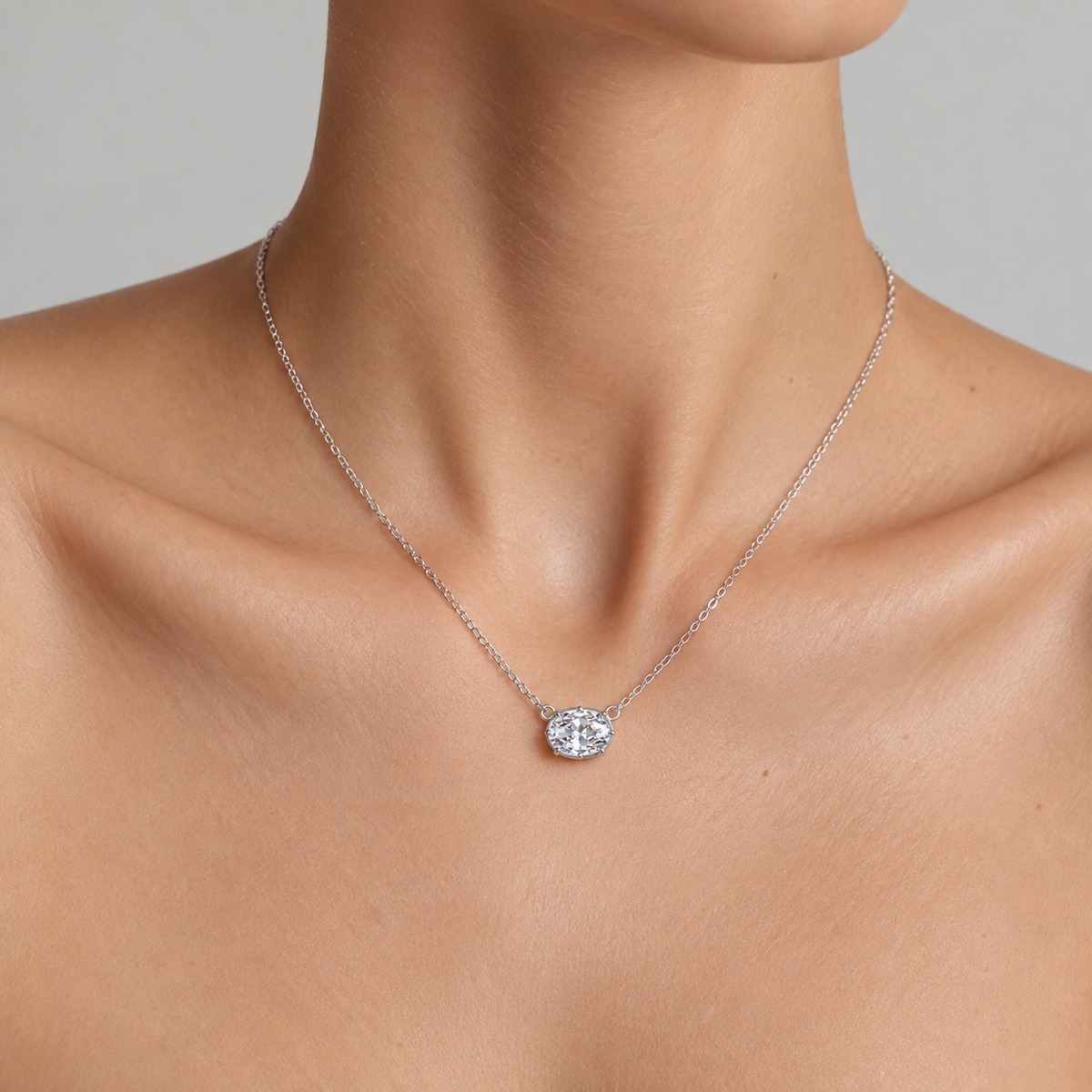 Alba Oval Zirconia Necklace