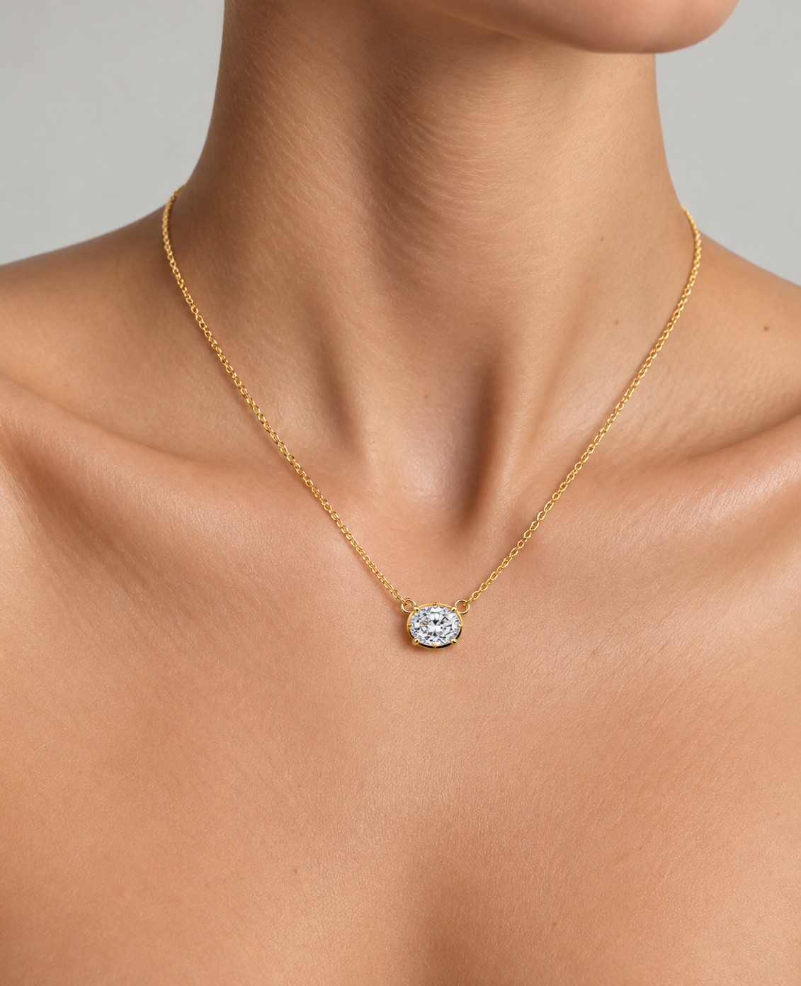 Alba Oval Zirconia Necklace